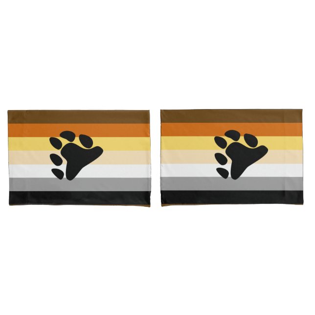 Bear Pride Flag with Paw Pillowcase (Front-Set)
