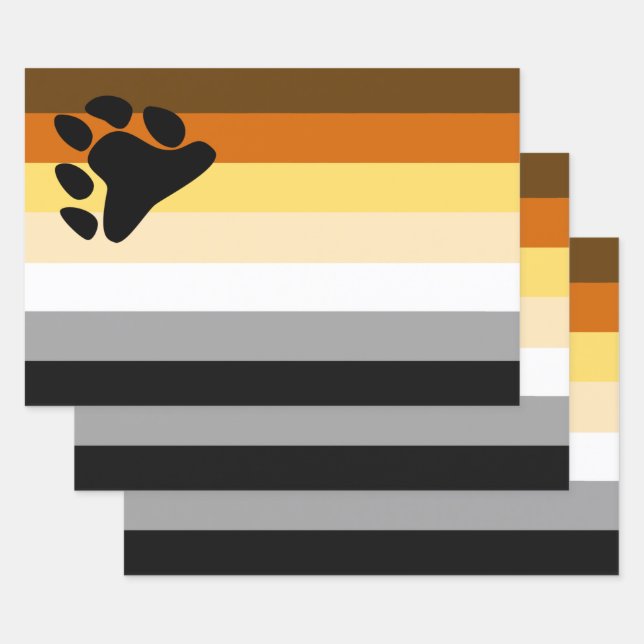 Bear Pride Flag Wrapping Paper Sheet (Set)
