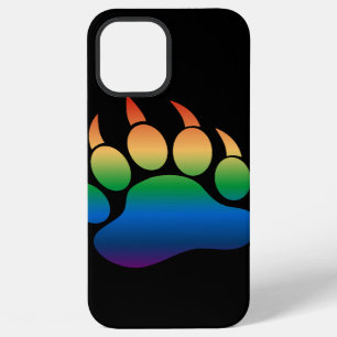 Bear Pride Gradient Colours Bear Paw On Black iPhone 12 Pro Max Case