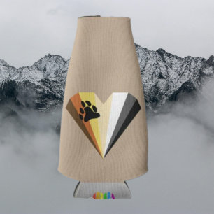 Bear Pride Heart Bottle Beverage Cooler