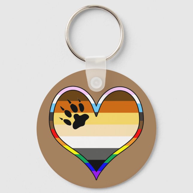 Bear Pride Heart Key Ring (Front)