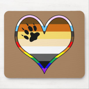 Bear Pride Heart Mouse Pad