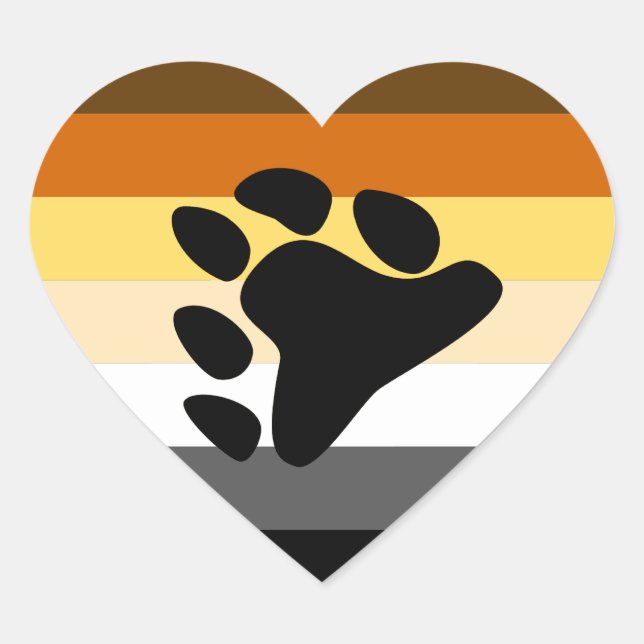 Bear Pride Heart Sticker (Front)