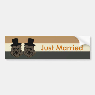 Bear Pride Just Married Bumper Sticker