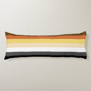 Bear Pride, Neutral Gradient Stripes, LGBTQ Pride Body Cushion