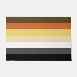 Bear Pride, Neutral Gradient Stripes, LGBTQ Pride Doormat