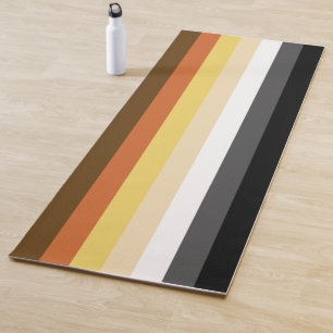 Bear Pride, Neutral Gradient Stripes, LGBTQ Pride Yoga Mat