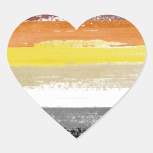 Bear Pride Paint Stripes Heart Sticker
