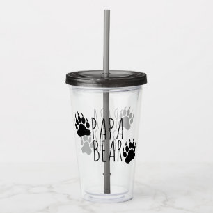 Bear Pride papa bear bear Paw Acrylic Tumbler