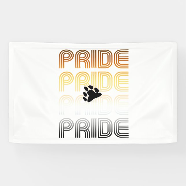 Bear Pride Paw Retro Pattern Design Letters Banner (Horizontal)