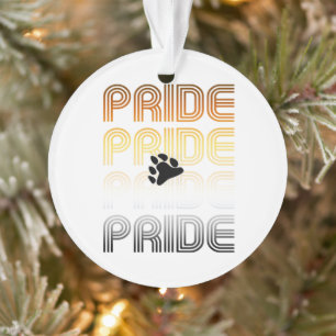 Bear Pride Paw Retro Pattern Design Letters Ornament
