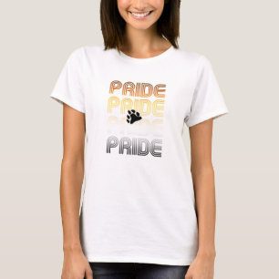 Bear Pride Paw Retro Pattern Design Letters T-Shirt