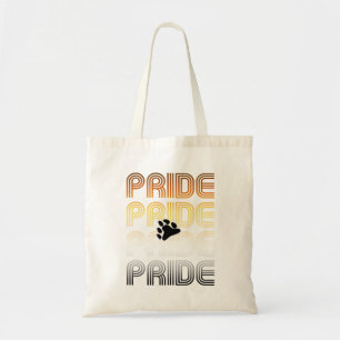 Bear Pride Paw Retro Pattern Design Letters Tote Bag