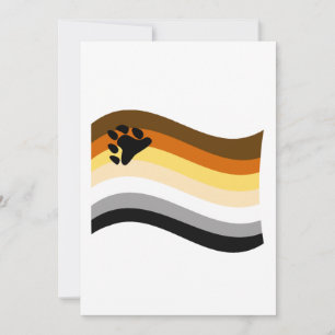 Bear Pride Paw Wavy Flag Holiday Card