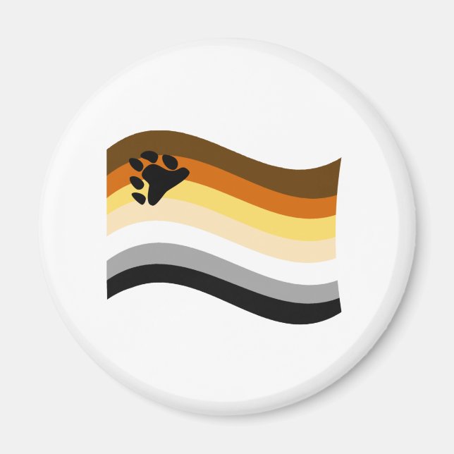 Bear Pride Paw Wavy Flag Magnet (Front)