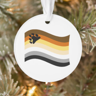 Bear Pride Paw Wavy Flag Ornament