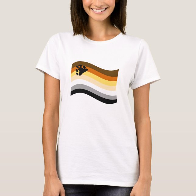 Bear Pride Paw Wavy Flag T-Shirt (Front)