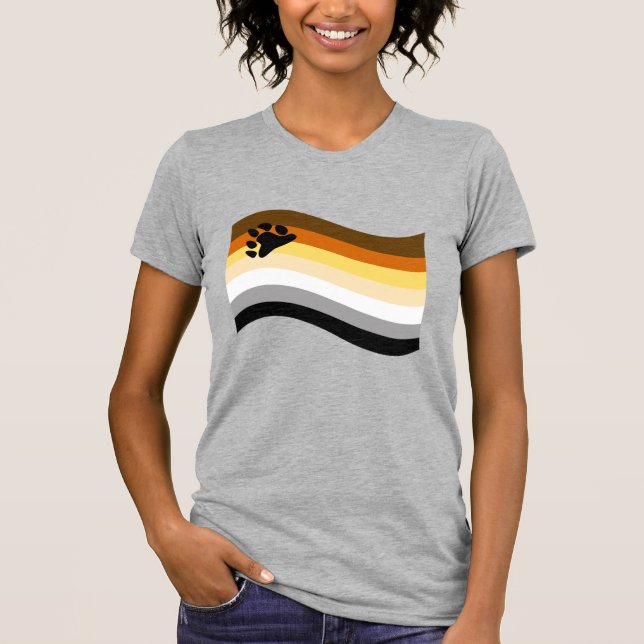 Bear Pride Paw Wavy Flag T-Shirt (Front)