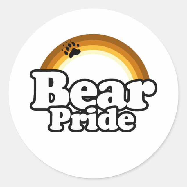 Bear Pride Rainbow Arc Classic Round Sticker (Front)