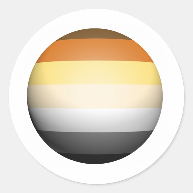 BEAR PRIDE SPHERE CLASSIC ROUND STICKER (Front)