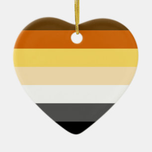 BEAR PRIDE STRIPES CERAMIC TREE DECORATION