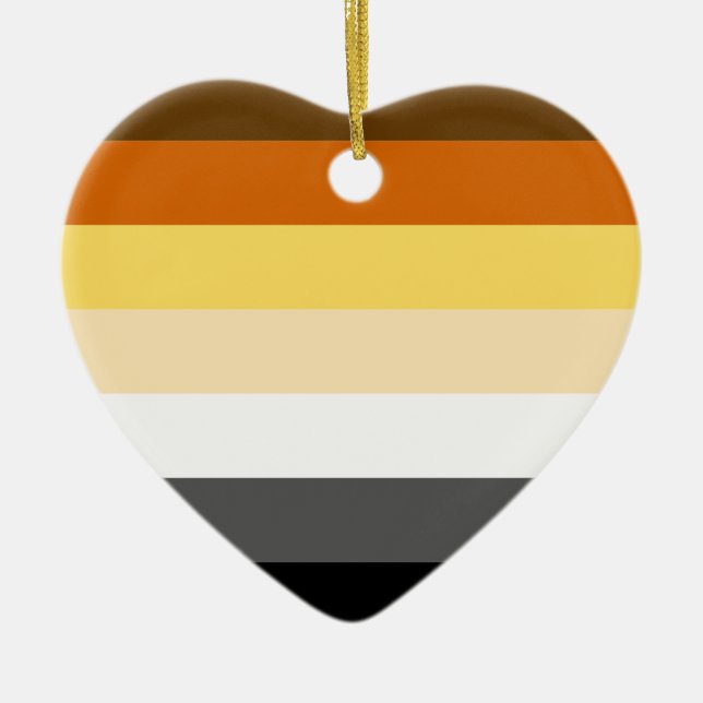 BEAR PRIDE STRIPES CERAMIC TREE DECORATION (Front)