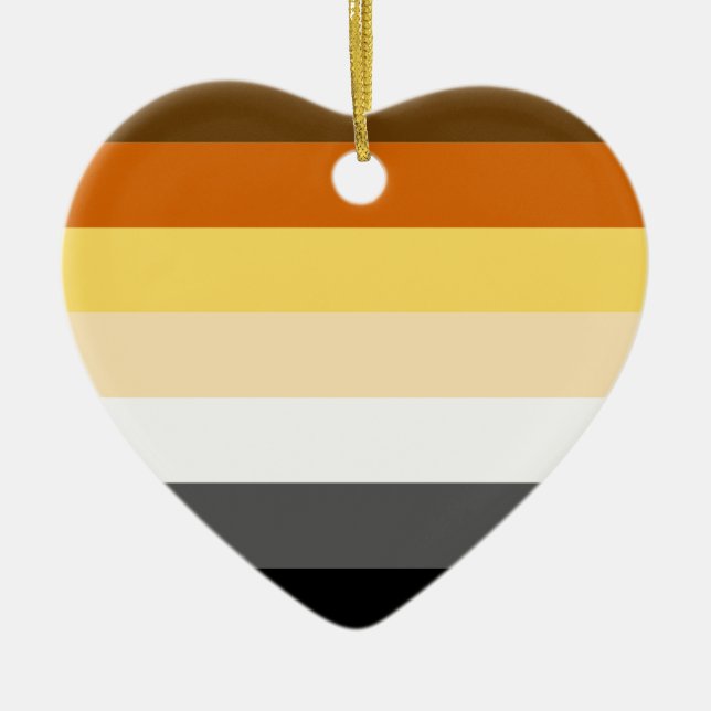 BEAR PRIDE STRIPES DESIGN CERAMIC TREE DECORATION (Front)