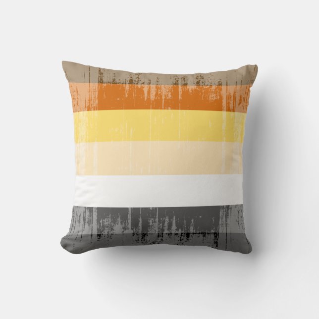 BEAR PRIDE STRIPES DISTRESSED DESIGN CUSHION (Front)