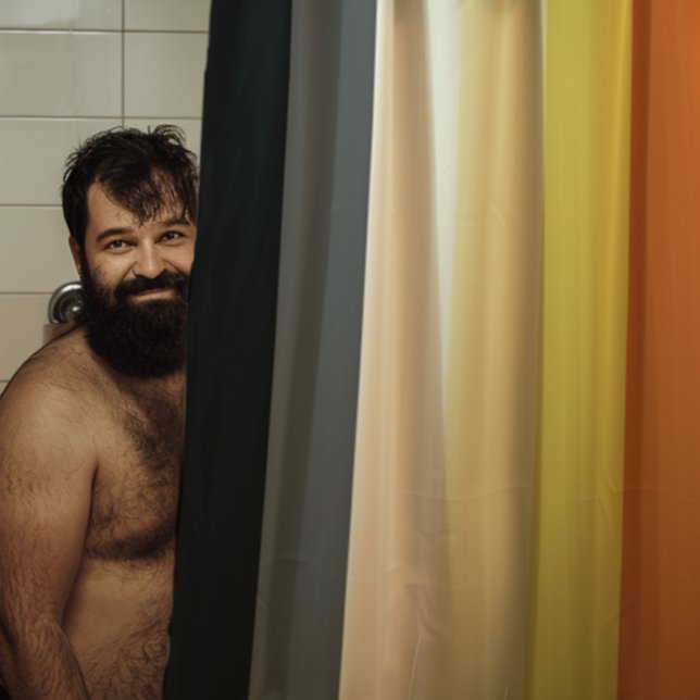 Bear Pride Stripes Shower Curtain (Creator Uploaded)