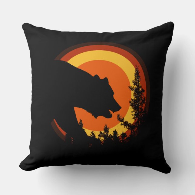 Bear Pride Sunset Bear Flag Colours Cushion (Front)