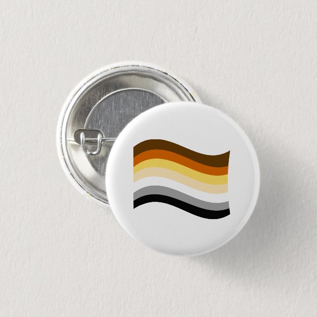 Bear Pride Wavy Flag 3 Cm Round Badge (Front & Back)