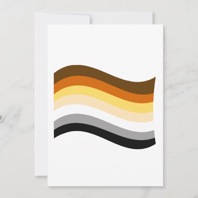 Bear Pride Wavy Flag Holiday Card (Front)
