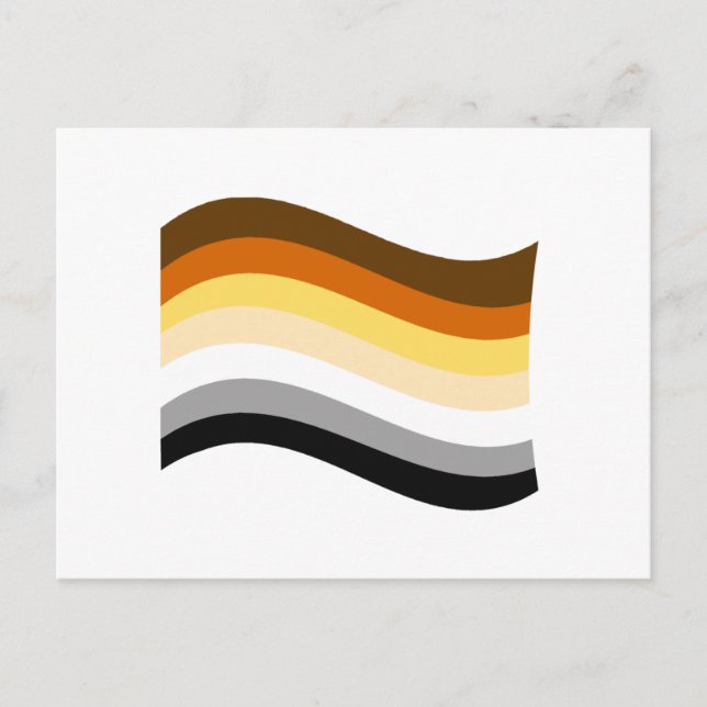 Bear Pride Wavy Flag Postcard (Front)
