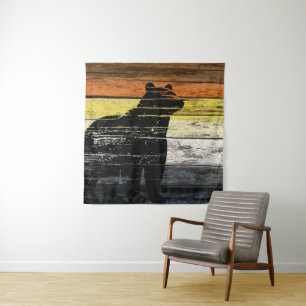 Bear Pride Wood Art  Tapestry