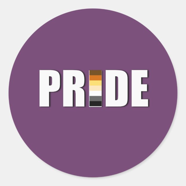 BEAR PRIDE WORD FLAG CLASSIC ROUND STICKER (Front)