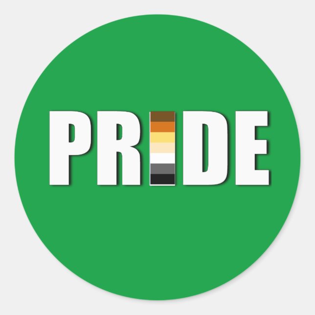 BEAR PRIDE WORD FLAG CLASSIC ROUND STICKER (Front)