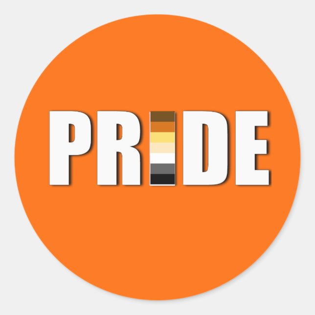 BEAR PRIDE WORD FLAG CLASSIC ROUND STICKER (Front)