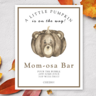 Bear Pumpkin baby shower Momosa bar Poster
