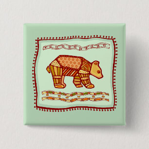Bear Quilt 15 Cm Square Badge