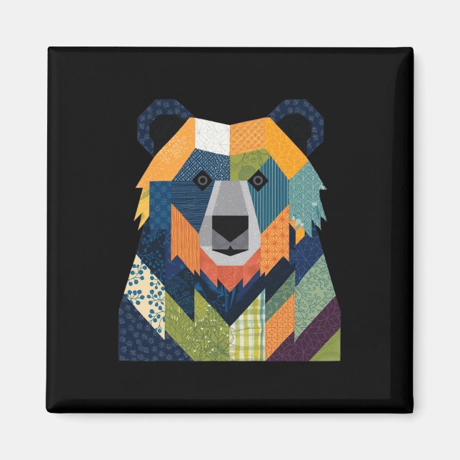 Bear Quilt Pattern For Quilting Lover Quilter Sewi Magnet (Front)