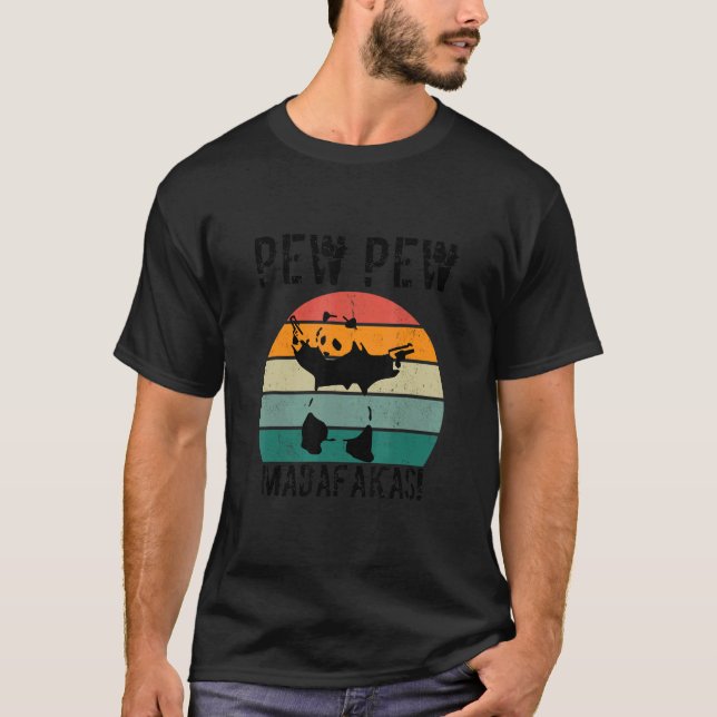 bear Quote Pew Pew Madafakas Cool Bear T-Shirt (Front)