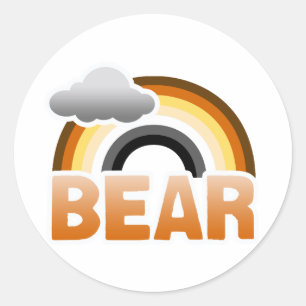 BEAR RAINBOW CLASSIC ROUND STICKER