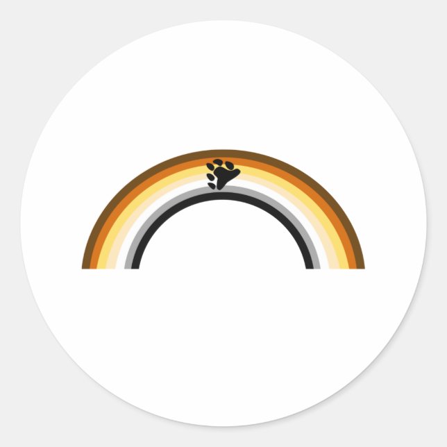Bear Rainbow Classic Round Sticker (Front)