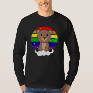 Bear Rainbow Glitter Kawaii Bear Colourful T-Shirt