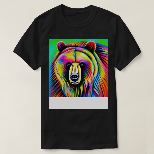 Bear Rainbow Painting T-Shirt (Design Front)