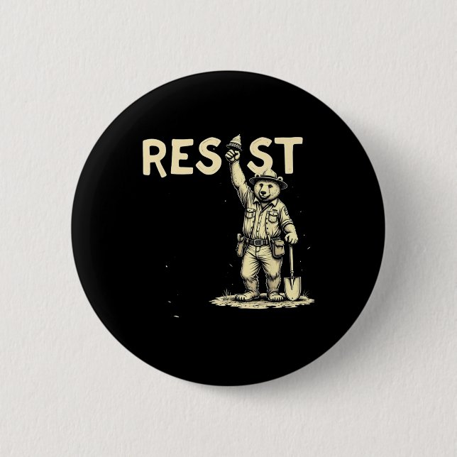 Bear Resist 1  6 Cm Round Badge (Front)