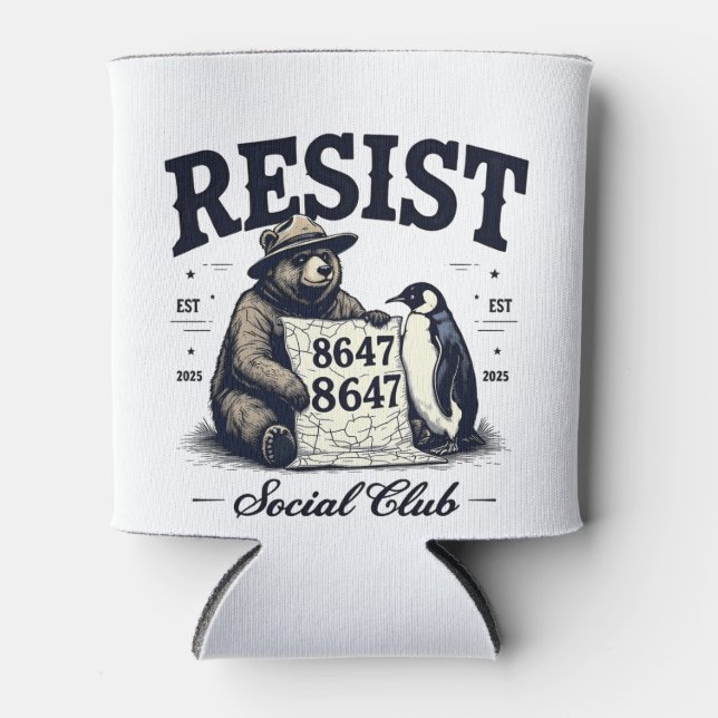 Bear Resist Protect National Park Anti Trump 8647  Can Cooler (Front)