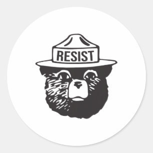 Bear Resist Protect National Park Anti Trump 8647  Classic Round Sticker