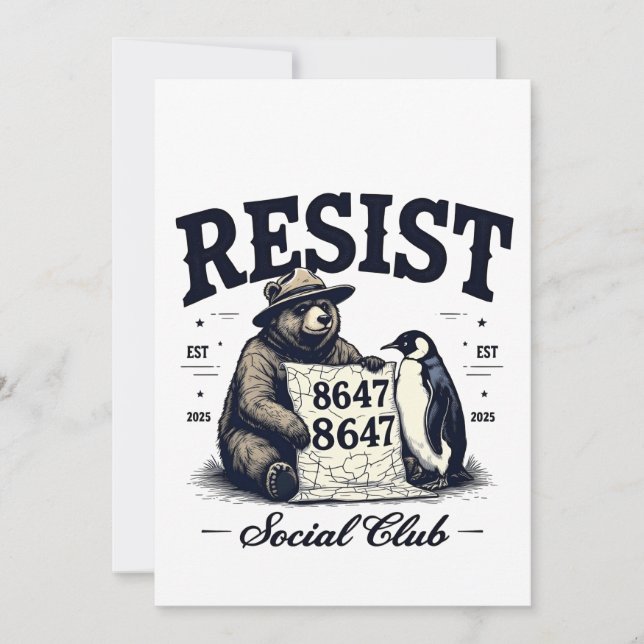 Bear Resist Protect National Park Anti Trump 8647  Invitation (Front)