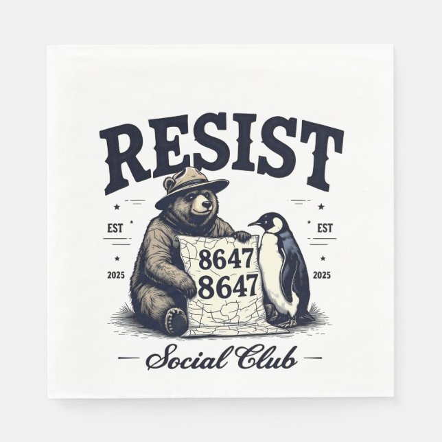 Bear Resist Protect National Park Anti Trump 8647  Napkin (Front)